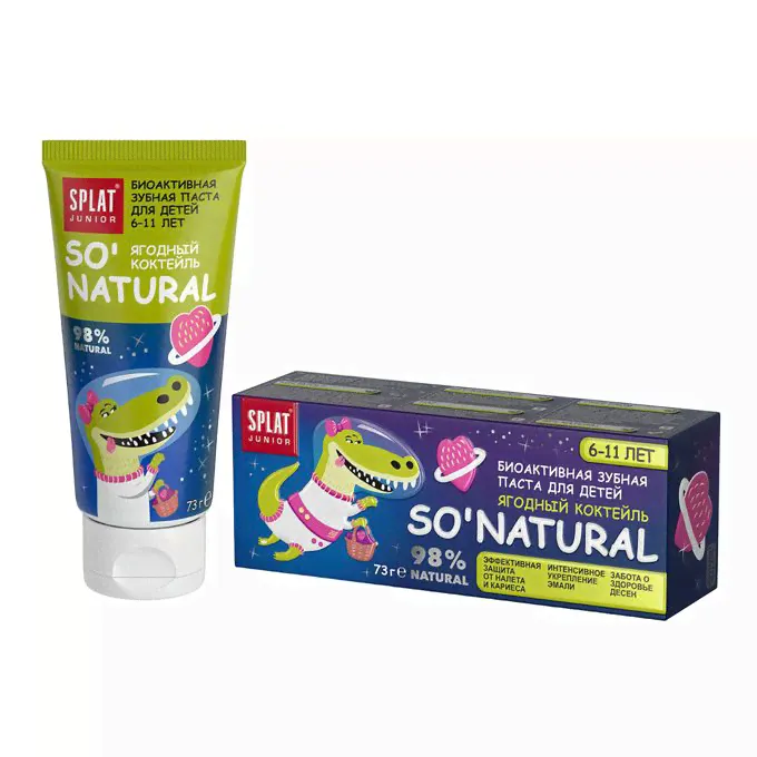 Зубная паста детская Splat Junior So Natural 6-11 лет Ягодный коктейль 73 г